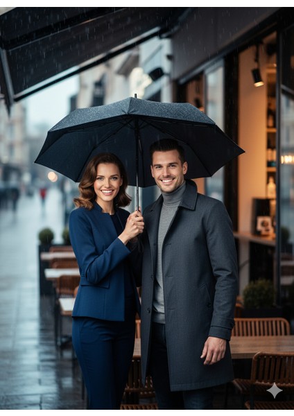 Tam Otomatik Şemsiye Güçlü Ekstra Dayanıklı Fiber Telli Kir Sututmayan Kumaş Kılıflı Desenli indirimleri