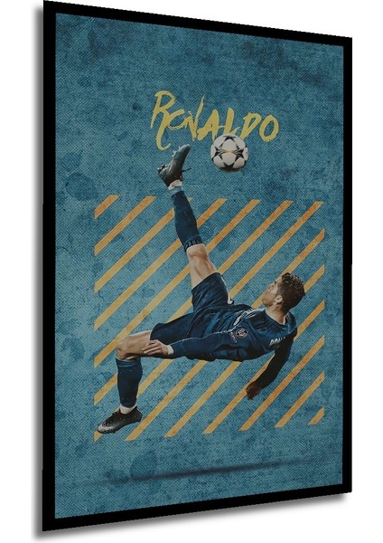 Çerçeve Görünümlü Ronaldo Futbol Sanatı Dekoratif Ahşap Mdf Ev Duvar Tablo Dikdörtgen Ev Duvar Tablo modelleri