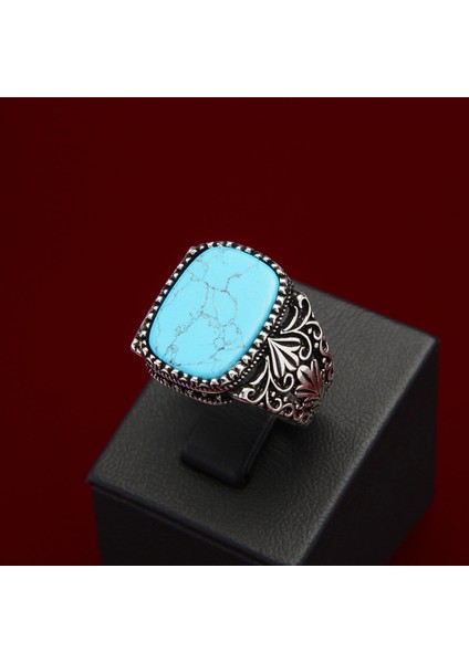 717B Firuze Zirkon Gümüş Yüzük modelleri