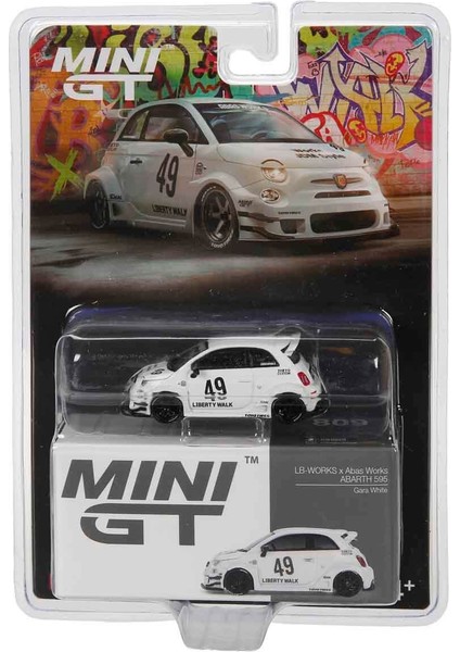 1:64 Mini Gt Lb-Works x Abas Works Abarth 595 Gara White Diecast Model Araba indirimleri