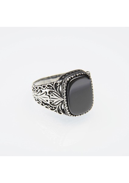 717A Siyah Zirkon Gümüş Yüzük