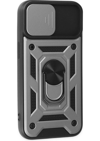 iPhone 14 Kılıf Pars Lens Yüzüklü Silikon - Gümüş fiyatları