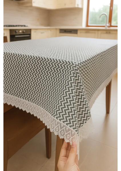 Lüks Modern Masa Örtüsü -Leke Tutmaz Su Geçirmez Dantel Detaylı Detaylı Masa Örtüsü fiyatları