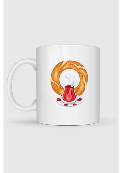 Simit ve Çay Türk Kahvaltısı Tasarımlı Kupa Bardak fiyatları