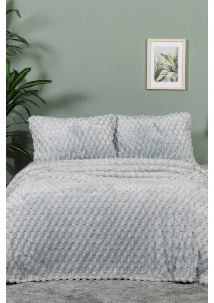 Polen Battaniye Seti Tek Kişilik Wellsoft 2 Parça (180X240 Cm) Gri