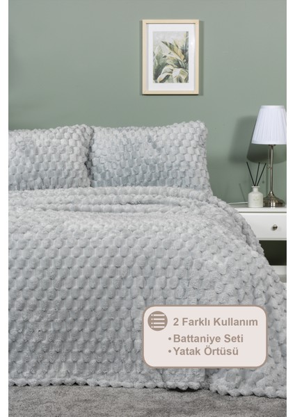 Polen Battaniye Seti Tek Kişilik Wellsoft 2 Parça (180X240 Cm) Gri fiyatları