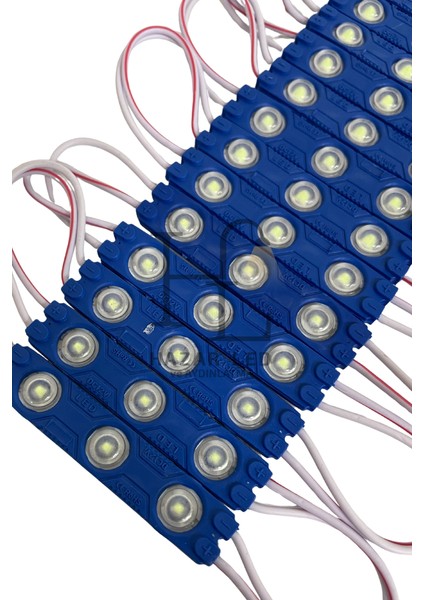 12 Volt 1.2 Watt 3’lü Mercekli 2835 Modül LED Turkuaz (10 Adet)