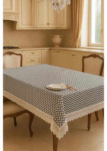 Lüks Modern Masa Örtüsü -Leke Tutmaz Su Geçirmez Dantel Detaylı Detaylı Masa Örtüsü indirimleri