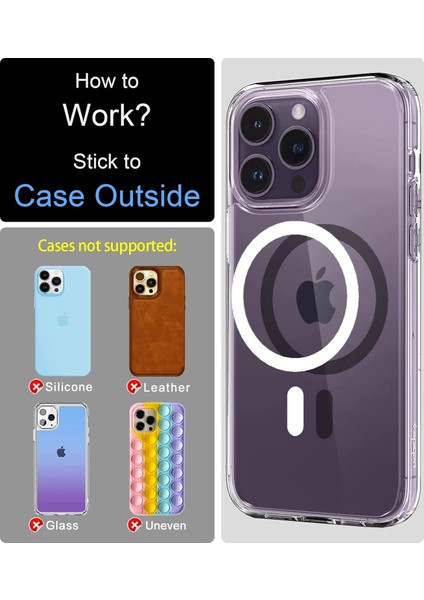 Magsafe ile Uyumlu Metal Halka Yapıştırıcı iPhone 12 13 14 15 16 17 Telefon Kılıfı Dönüştürücü Kiti Aksesuarları, Manyetik Mıknatıs Adaptör Halkası