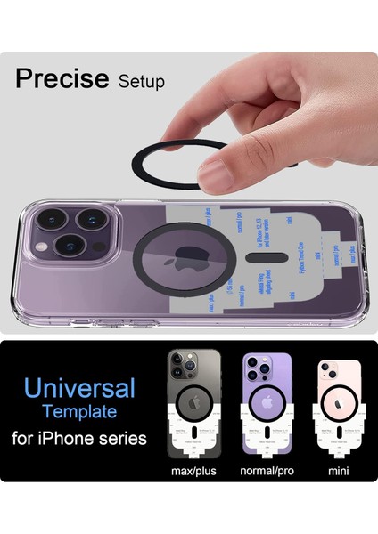 Magsafe ile Uyumlu Metal Halka Yapıştırıcı iPhone 12 13 14 15 16 17 Telefon Kılıfı Dönüştürücü Kiti Aksesuarları, Manyetik Mıknatıs Adaptör Halkası modelleri