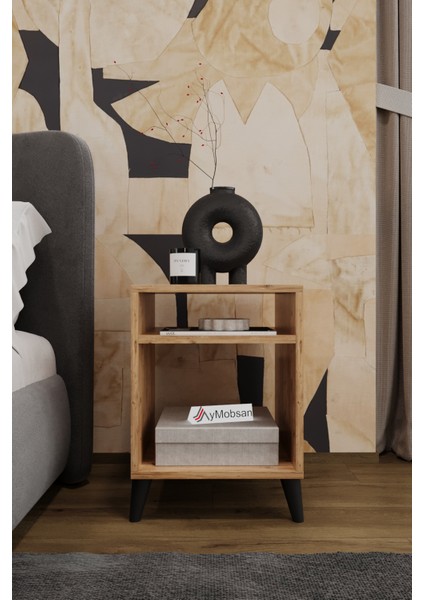 Simina Açık Raflı Komodin Yatak Yanı Sehpa Atlantik Çam