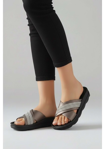 2233-VOGA Anatomik Tabanlı Kadın Günlük Terlik - NKT02233-GRI-37 modelleri