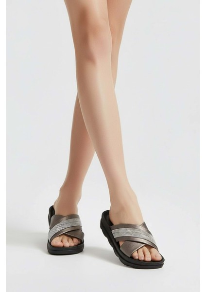 2233-VOGA Anatomik Tabanlı Kadın Günlük Terlik - NKT02233-GRI-37 fırsatları