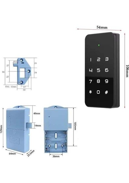 PowerMaster PM-26728 RFID Ve Tuş Panelli Dijital Elektronik Kapı Dolap Kilidi (2'li Paket) fiyatları