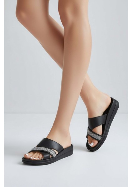 2233-VOGA Anatomik Tabanlı Kadın Günlük Terlik - NKT02233-SIYAH-36 fiyatları