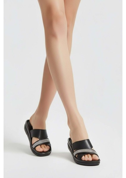 2233-VOGA Anatomik Tabanlı Kadın Günlük Terlik - NKT02233-SIYAH-36 fırsatları