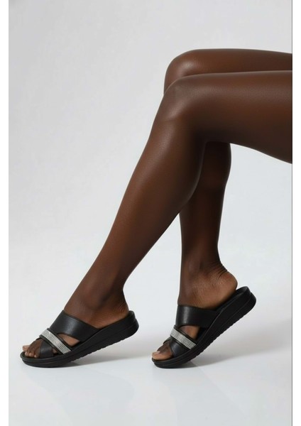 2233-VOGA Anatomik Tabanlı Kadın Günlük Terlik - NKT02233-SIYAH-36 indirimleri