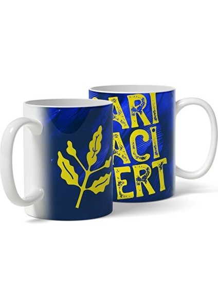 Sarı Lacivert - Lacivert Baskılı Kupa Bardak fiyatları