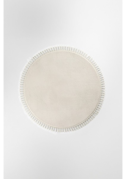 Rölyef Joy Daire Kaymaz Taban Kesme Halı Pon Pon Saçak fiyatları