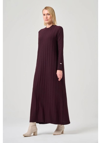 Astana Merserize Elbise Bordo