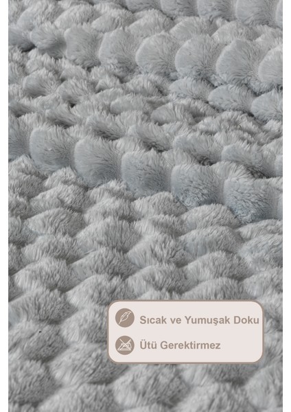 Polen Battaniye Seti Çift Kişilik Wellsoft 3 Parça (230X250 Cm) Gri fırsatları