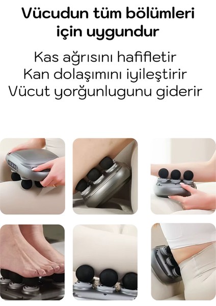 Masaj Tabancası 6 Başlı 9 Kademe 9 Modlu 9600 Adet/dakika Yüksek Frekanslı Titreşimli Masaj Aleti modelleri