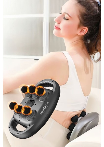 Masaj Tabancası 6 Başlı 9 Kademe 9 Modlu 9600 Adet/dakika Yüksek Frekanslı Titreşimli Masaj Aleti indirimleri