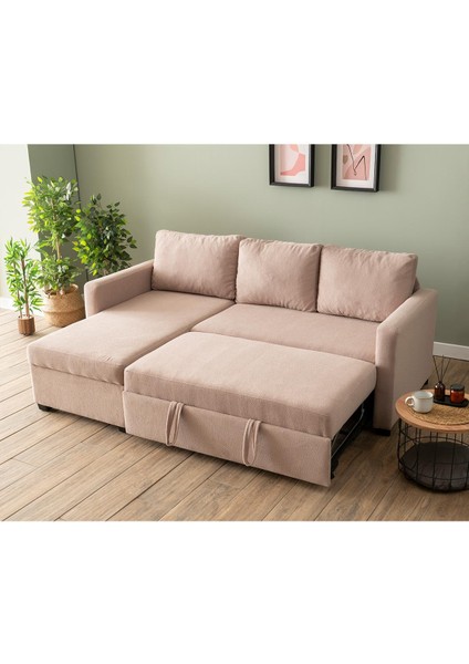 Kado Yataklı Köşe Koltuk Takımı - Bohem Vizon modelleri