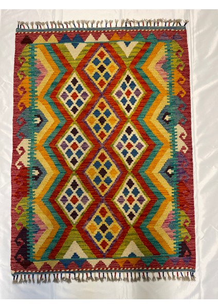 El Dokuma Afgan Yün Kilim Kök Boya