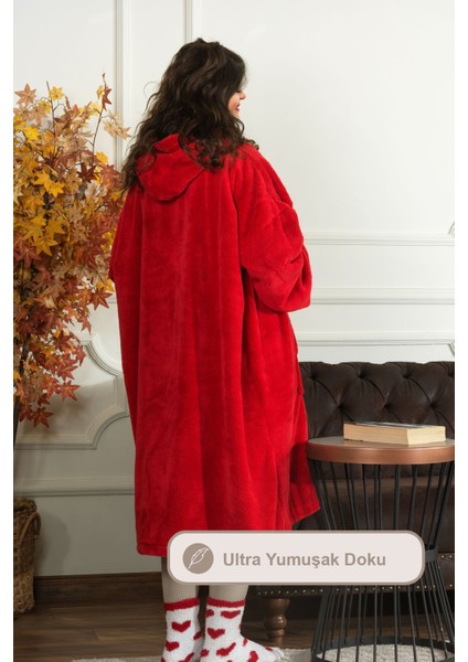 Enjoy Tv Battaniyesi Wellsoft Kapüşonlu Giyilebilir Unisex Over Size (80X110 Cm) Kırmızı fiyatları