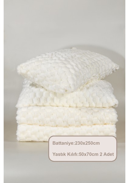 Polen Battaniye Seti Çift Kişilik Wellsoft 3 Parça (230X250 Cm) Ekru indirimleri