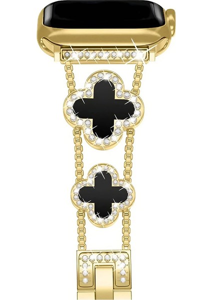 Apple Watch 11 10 9 8 7 6 Ultra Se Uyumlu 42 44 45 46 49MM Lüks Taşlı Çiçekli Metal Kordon – Şık Zarif Kadın Saat Kayışı fırsatları