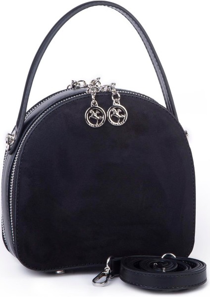 Mini Kadın El ve Çapraz Çanta (17X17 Cm) Siyah Süet modelleri