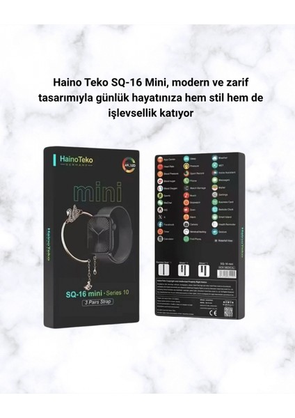 SQ-16 Mini Series 10 Akıllı Saat – 3 Kordon + Hediye Bileklik indirimleri
