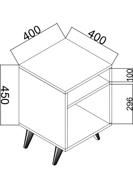 Simina Açık Raflı Komodin Yatak Yanı Sehpa Antrasit modelleri