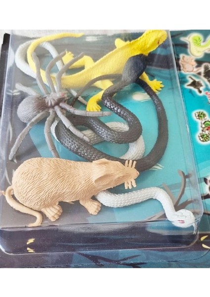 Vakumlu Kartelada 5'li Yılan Fare Örümcek Kobra Bukalemun Kertenkele Şaka Oyuncakları fiyatları