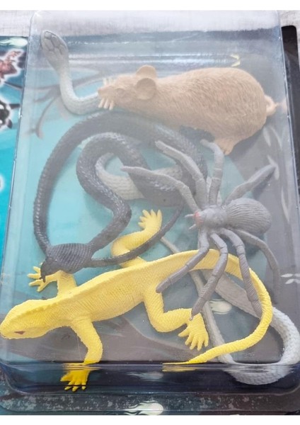 Vakumlu Kartelada 5'li Yılan Fare Örümcek Kobra Bukalemun Kertenkele Şaka Oyuncakları fırsatları