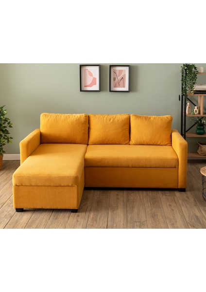 Kado Yataklı Köşe Koltuk Takımı - Bohem Hardal indirimleri