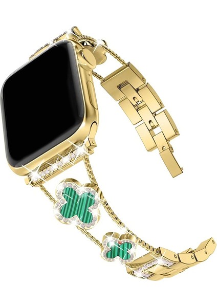 Apple Watch 11 10 42MM 9 8 7 6 Se Uyumlu 38 40 41MM Lüks Taşlı Çiçekli Metal Kordon – Şık Zarif Kadın Saat Kayışı modelleri