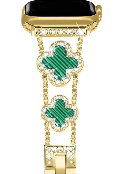 Apple Watch 11 10 42MM 9 8 7 6 Se Uyumlu 38 40 41MM Lüks Taşlı Çiçekli Metal Kordon – Şık Zarif Kadın Saat Kayışı fırsatları