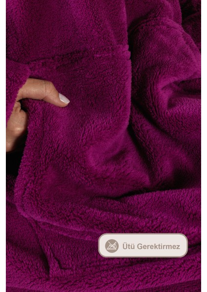 Enjoy Tv Battaniyesi Wellsoft Kapüşonlu Giyilebilir Unisex Over Size (80X110 Cm) Mor fırsatları