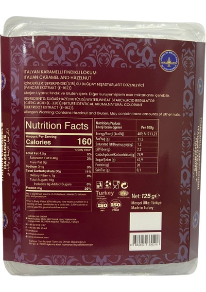 Italyan Karamelli Fındıklı Lokum 125 gr – Karamelli & Fındıklı Özel Türk Lokumu – Taze ve Yumuşak fiyatları