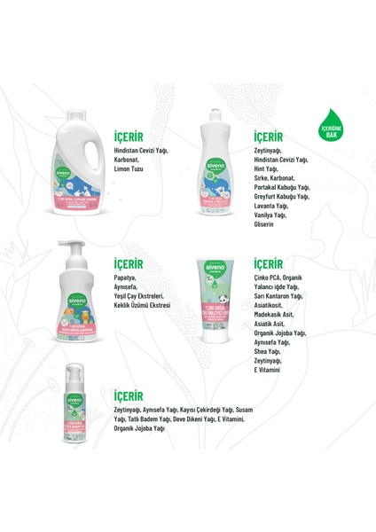 %100 Doğal Yenidoğan Bebek Çocuk Günlük Bakım Seti modelleri