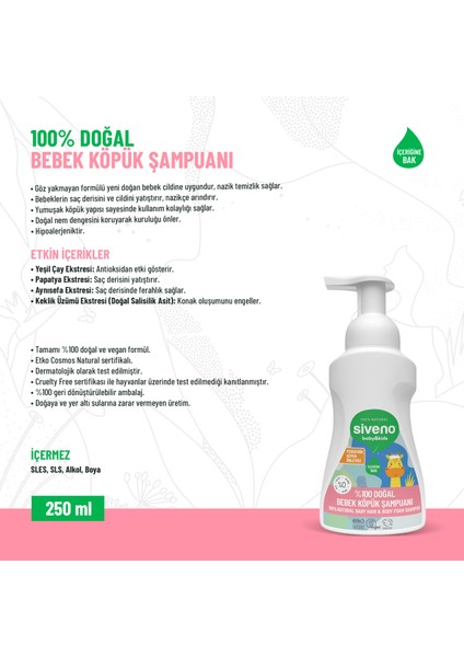 %100 Doğal Yenidoğan Bebek Çocuk Günlük Bakım Seti