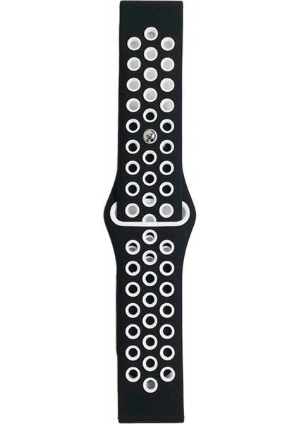 Watch 20MM Spor Delikli Kordon - Siyah-Beyaz fiyatları