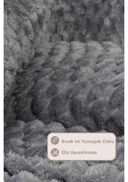 Polen Battaniye Seti Çift Kişilik Wellsoft 3 Parça (230X250 Cm) Antrasit fırsatları