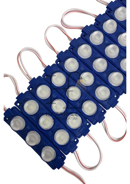12 Volt 3’lü Lensli 3 Watt 3030 Reklamcı Modül LED Turkuaz (10 Adet) fiyatları