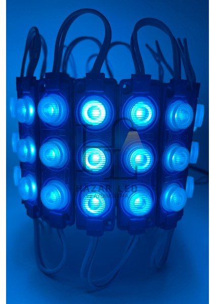 12 Volt 3’lü Lensli 3 Watt 3030 Reklamcı Modül LED Turkuaz (10 Adet) indirimleri