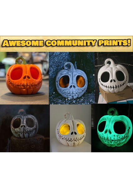 Jack Skellington Balkabağı 2025 Baskısı - Cadılar Bayramı Fener Dekoru - Hayır 3D Baskıyı Destekler Stl/3mf modelleri