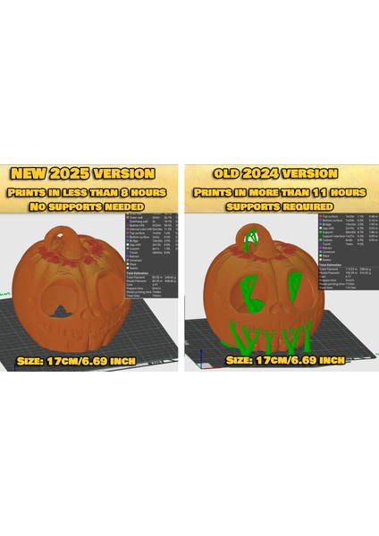 Jack Skellington Balkabağı 2025 Baskısı - Cadılar Bayramı Fener Dekoru - Hayır 3D Baskıyı Destekler Stl/3mf fırsatları